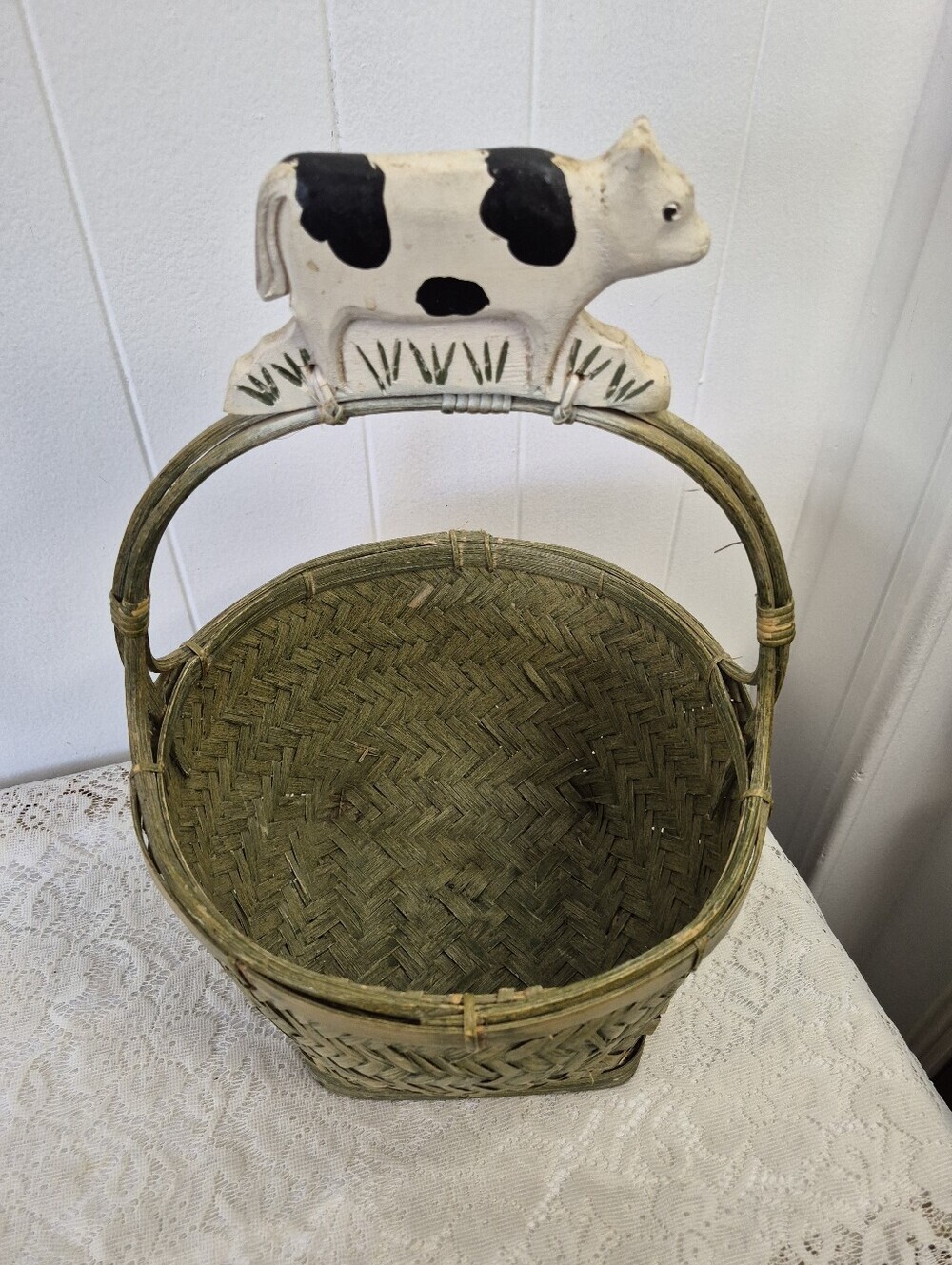 Woven Cow Basket - Picture 6 of 10